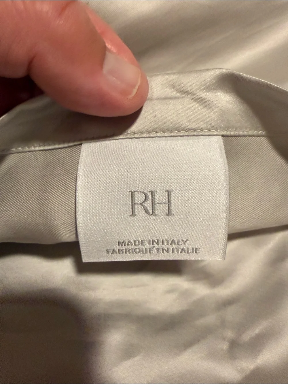 Restoration Hardware Silver Satin Pillow Shams